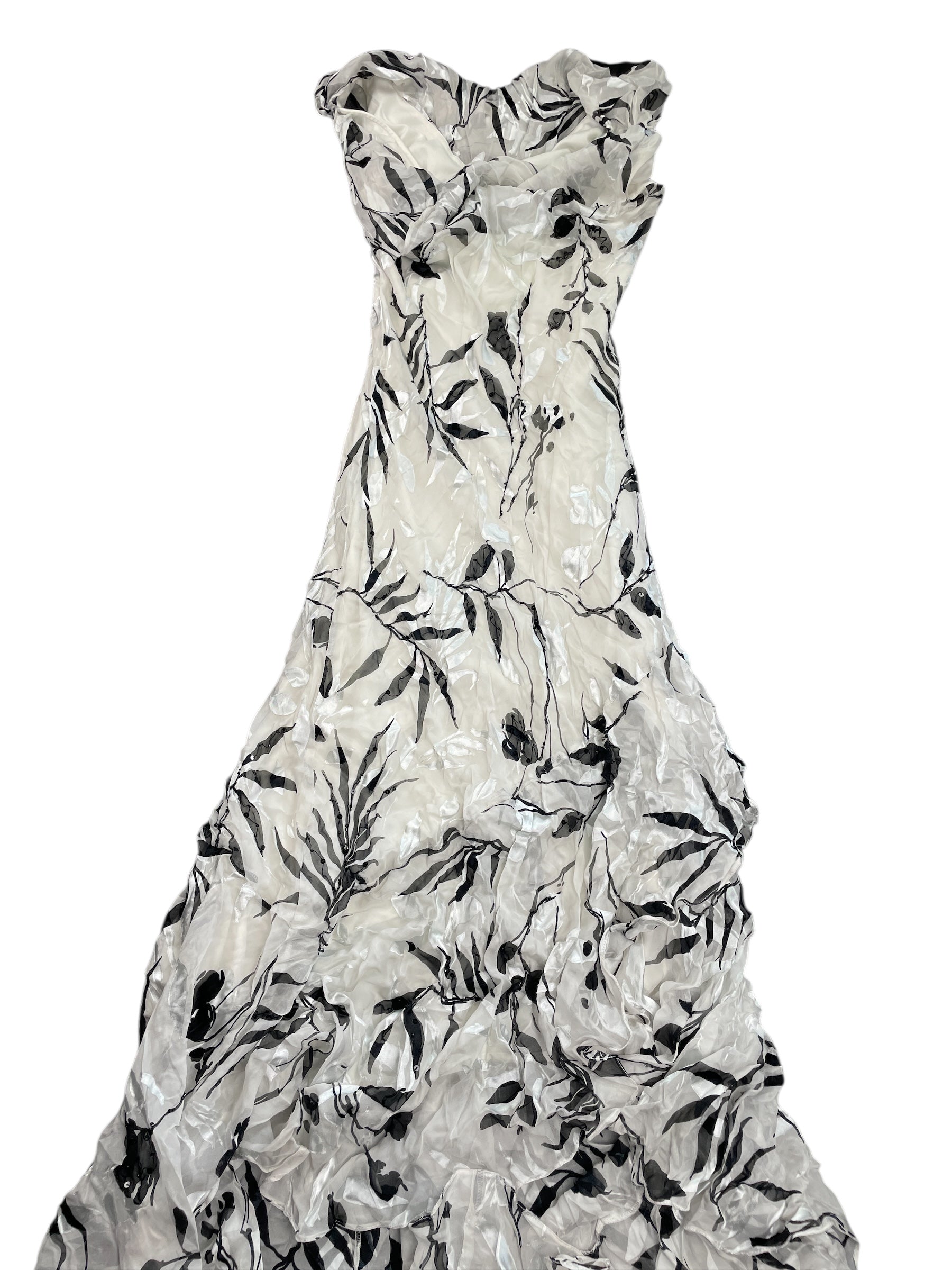 Jeane Alexander Floral White Maxi Dress (S)