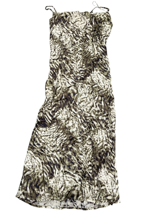 Good American Green Silk Print Dress (S)