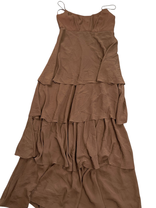 AJ Bary Mocha Cotton Maxi Dress (S)