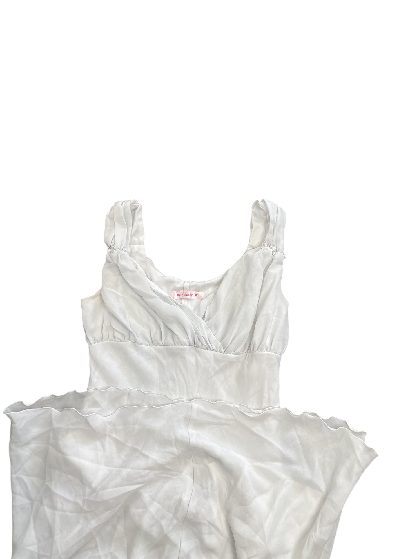 Blush White Satin Mini Dress (S)