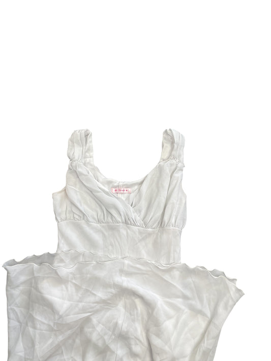 Blush White Satin Mini Dress (S)