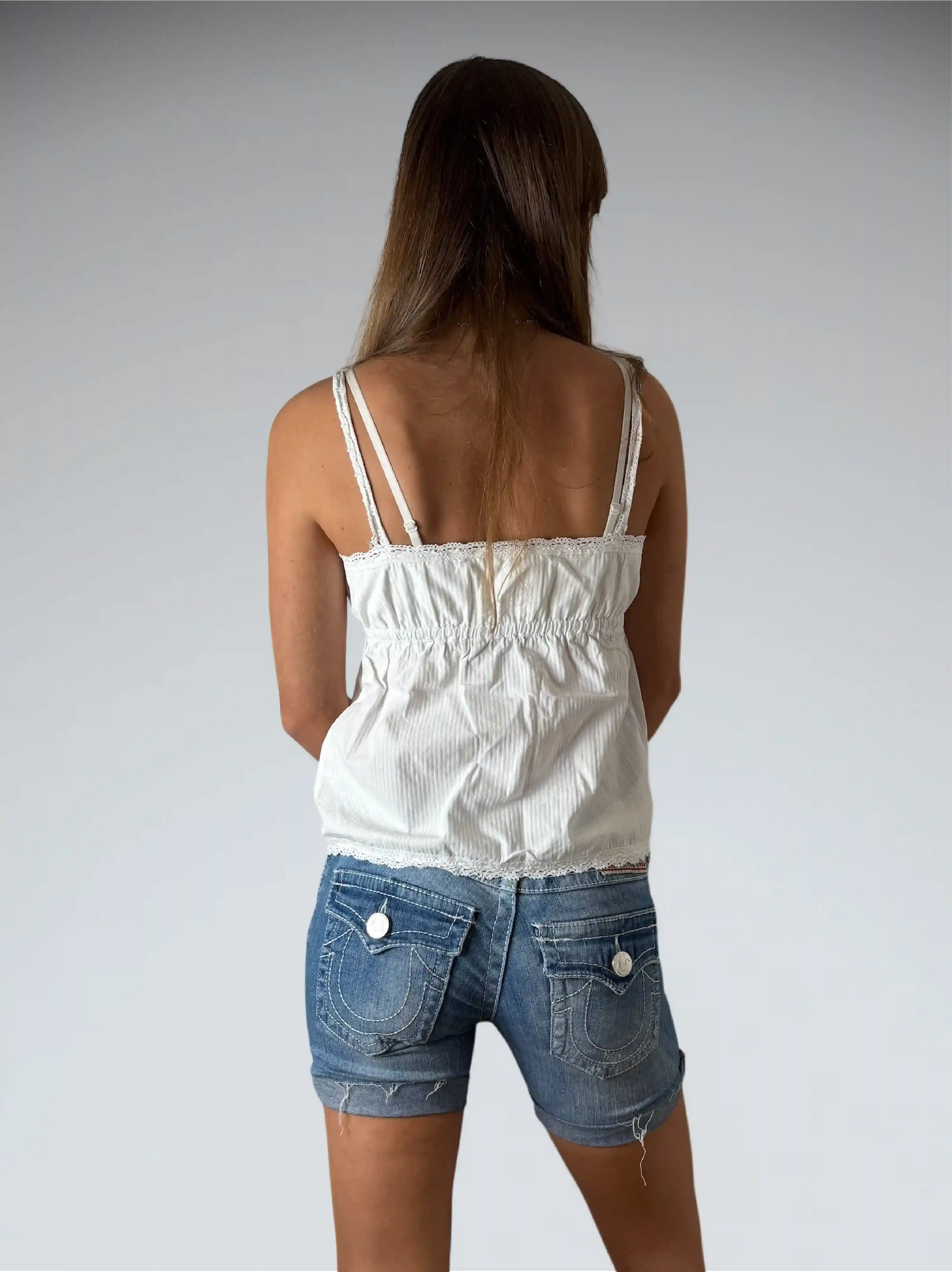True Religion Light Wash Cutoff Denim Hotpants (S)