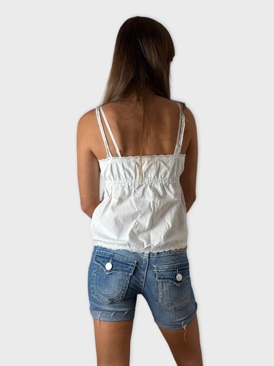 True Religion Light Wash Cutoff Denim Hotpants (S)