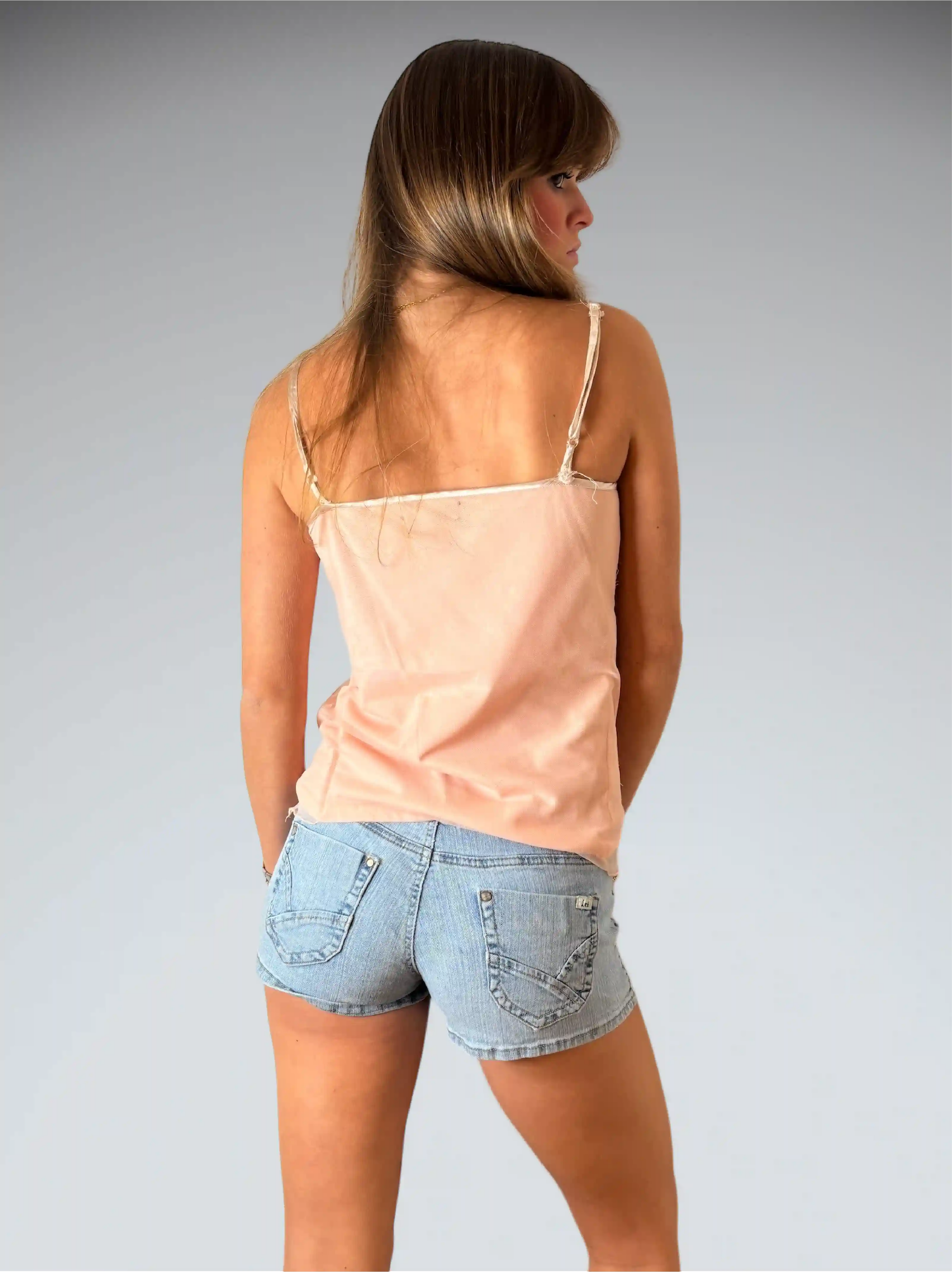 LEI Light Wash Vintage Denim Hotpants (S)