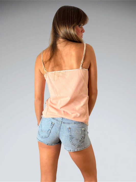 LEI Light Wash Vintage Denim Hotpants (S)