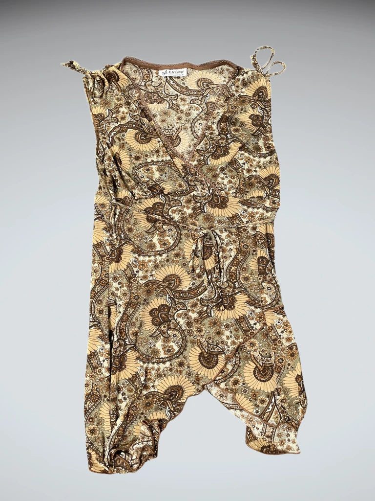 Light Brown Paisley Wrap Top (S)