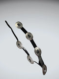 Western Style Black Concho Leather Belt (ONESIZE)