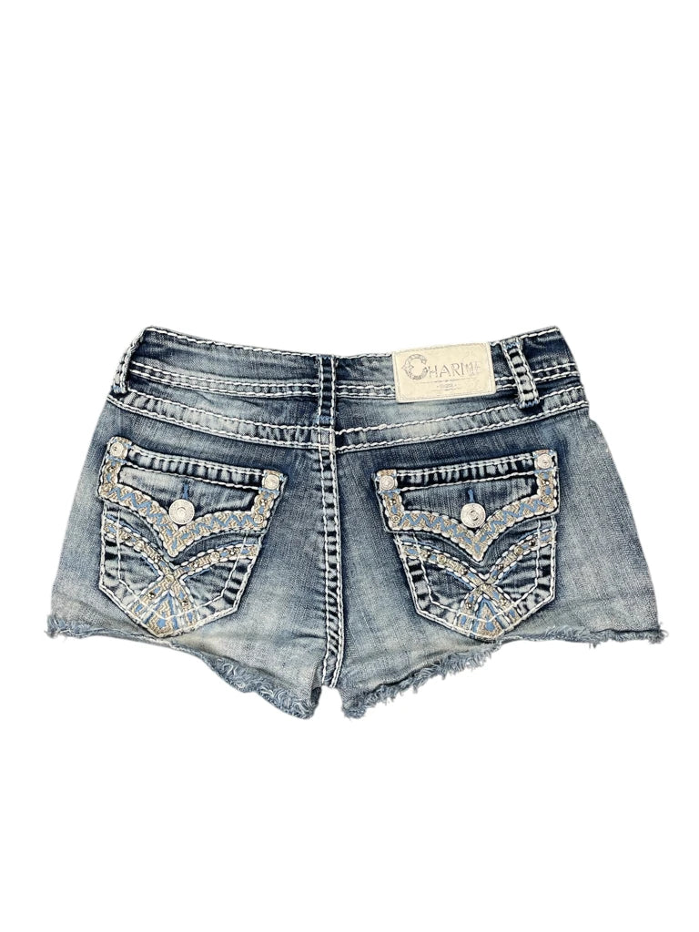 Charme Faded Stripe Denim Hotpants (S)