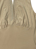 Beige Rhinestone Halter Neck Top (S)