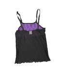Peeping tone purple black dessoue top (S)