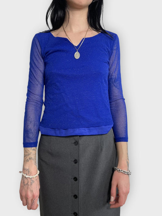 blue long sleeve top (M)