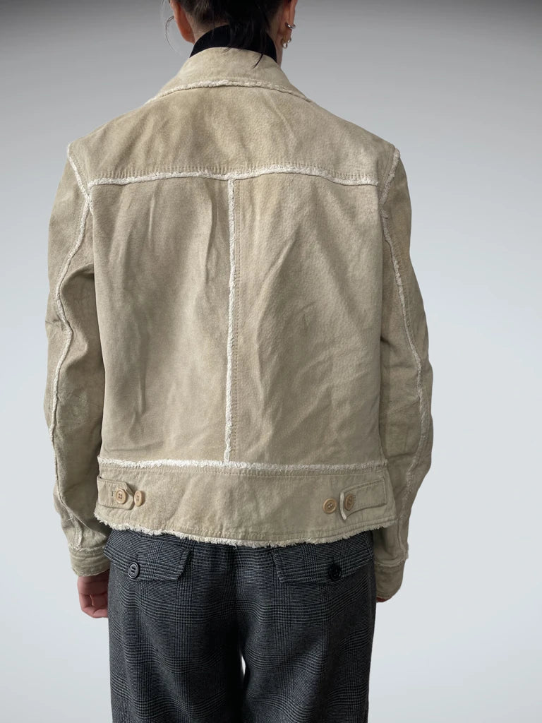 Beige Leather Jacket
