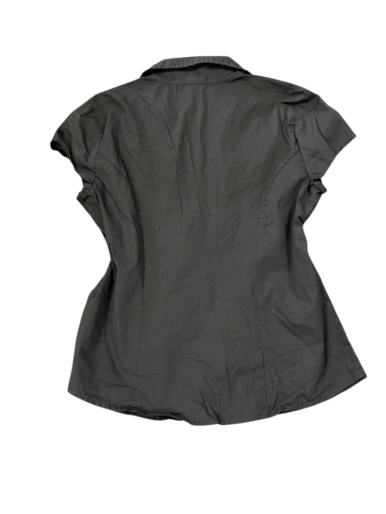 Merona Black V-Cut Cotton Blouse (M)