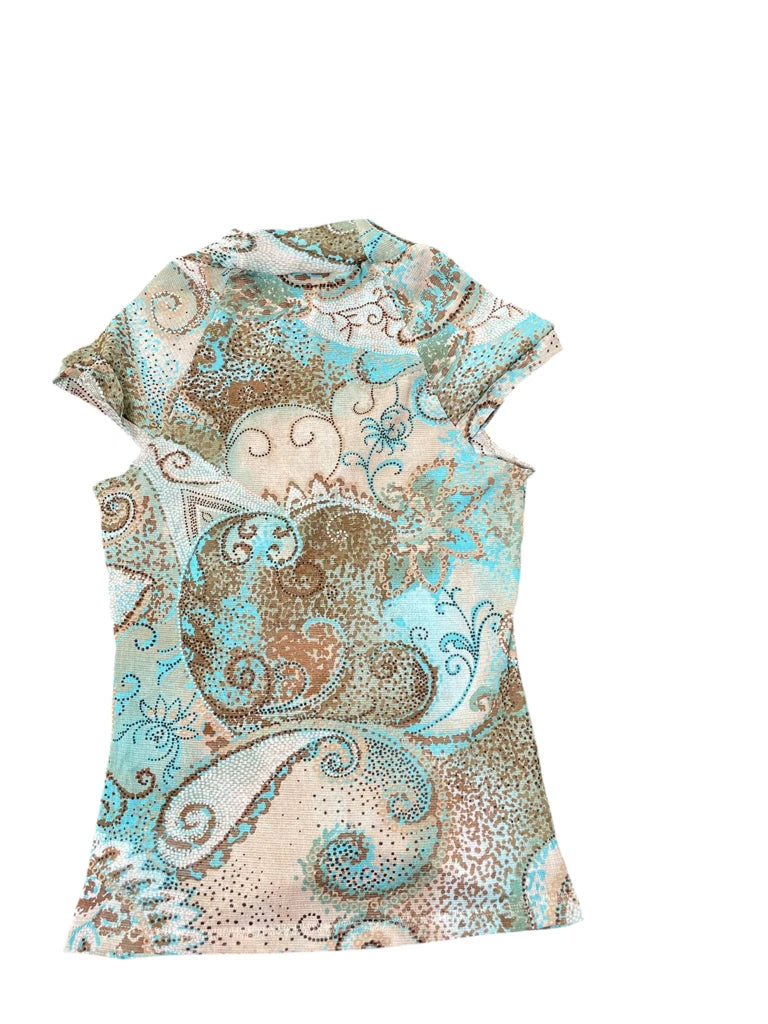 Earthtone Paisley Wrap Top (M)