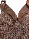 Brown Shimmer Lace Overlay Top (M)