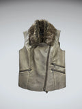 Maurices Faux Fur Collar Leather Vest Women (M)