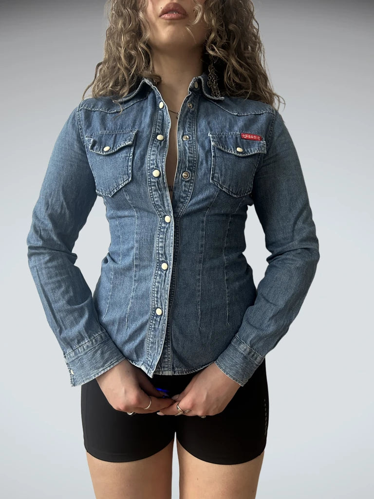 Denim button up shirt
