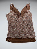 Brown Shimmer Lace Overlay Top (M)