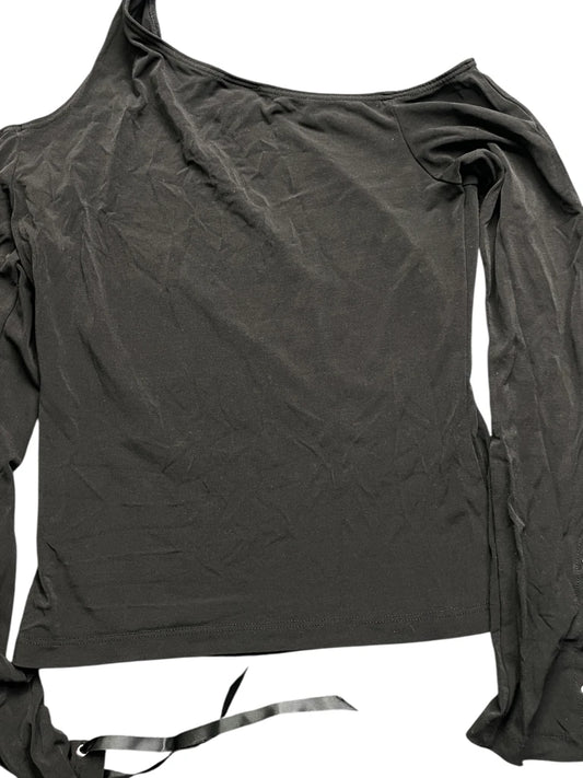 Black Asymmetric Lace-Up Sleeve Top (L)