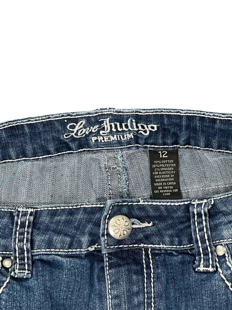 Love Indigo Premium Light Wash Denim Hotpants (L)