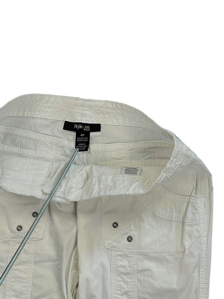 Style & Co White Cropped Cargo Pants (XS)