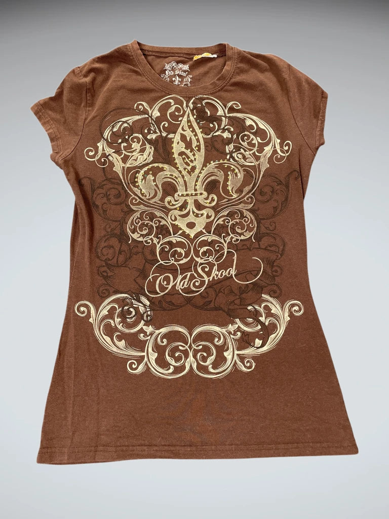 Brown Graphic Y2K Tee (L)