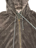 Khaki Velour Zip Hoodie (S)