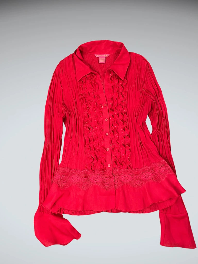 Sunny Leigh Red Dress Top (L)