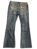Distressed Flared Denim Jeans (L)