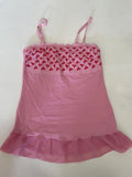 Pink Lace Trim Peplum Camisole (M)