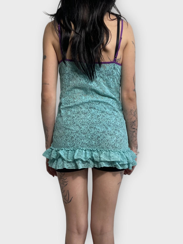 turquoise lace dress (L)