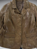 Vintage Brown Genuine Leather Coat Women (M)