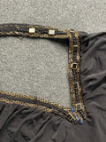 Black Halter Top with Stone Embellished Neckline (S)