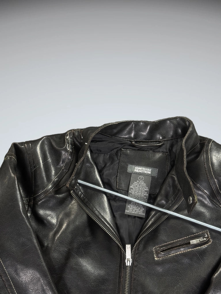 Kenneth Cole Reaction Black Leather Jacket Women (S)