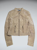 Black Rivet Light Brown Faux Leather Biker Jacket Women (M)