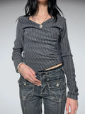 grey striped top