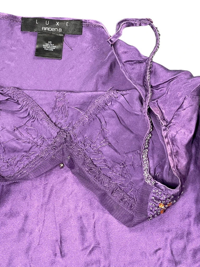 Purple light top with yellow rhinestone (XS)