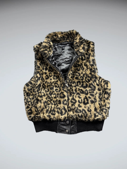 Ashley Black Pattern Vintage Vest Women (XL)