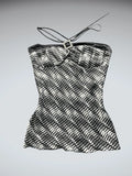 Black and Grey Vest Blouse Combo (S)