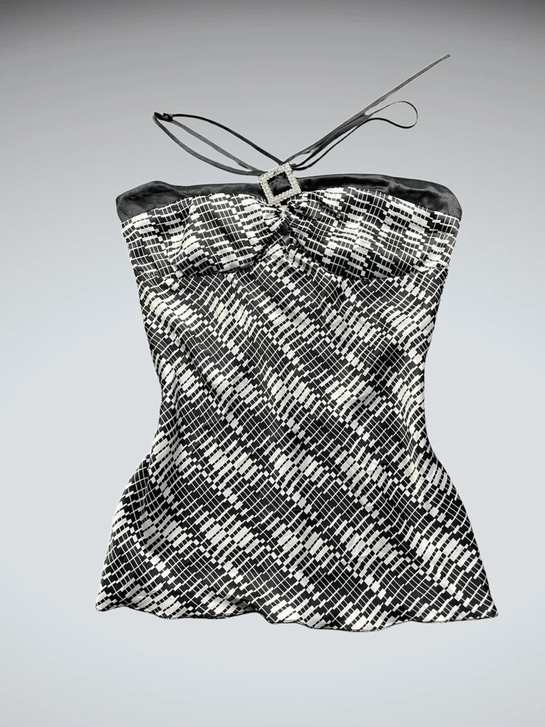 Black and Grey Vest Blouse Combo (S)