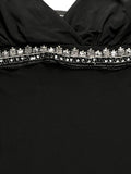 Black Embellished Empire Waist Top (S)