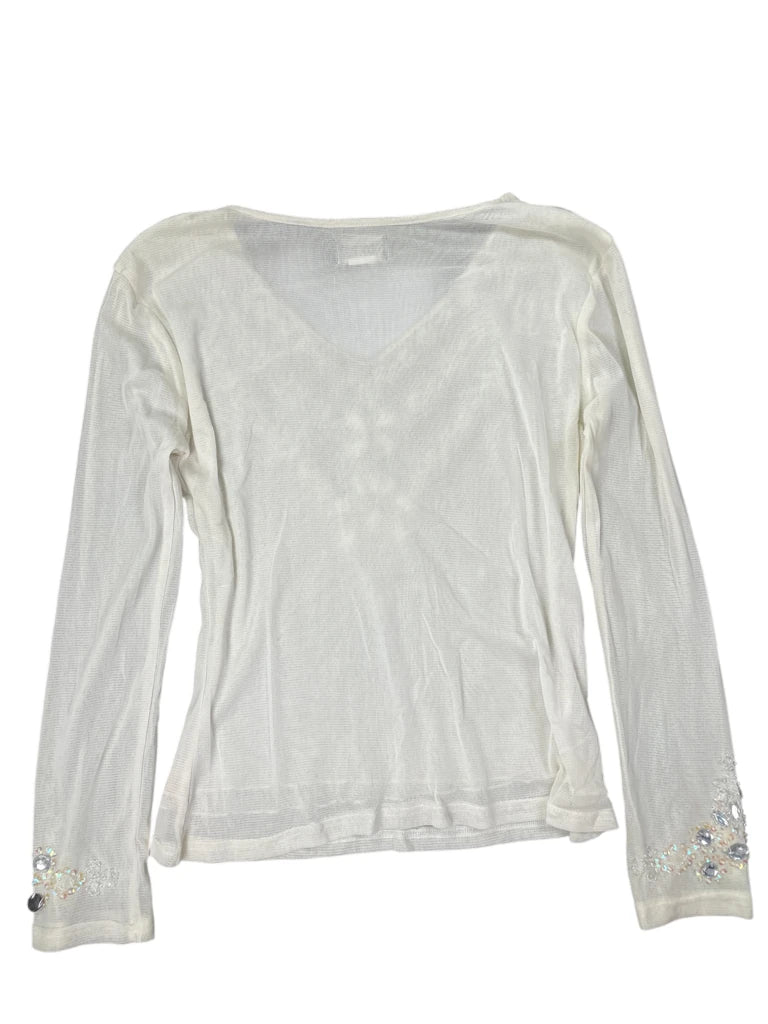 Beige Shimmer Stone Detail Vintage Top (S)
