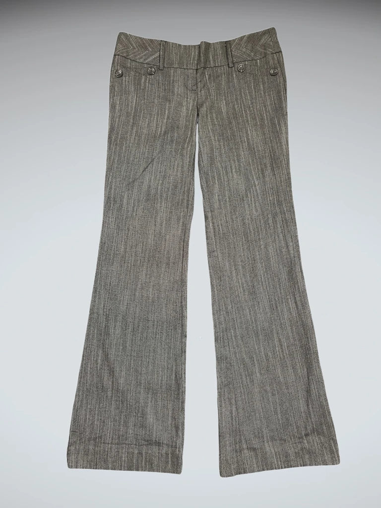 Grey Textured Wide-Leg Suit Pants (M)
