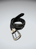 Edgy Studded Western Black Leather Belt (ONESIZE)
