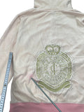 White Pink Crest Velour Hoodie (XL)