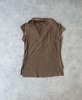 Brown collared top