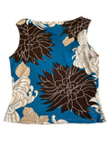 ocean garden – retro floral top (S)