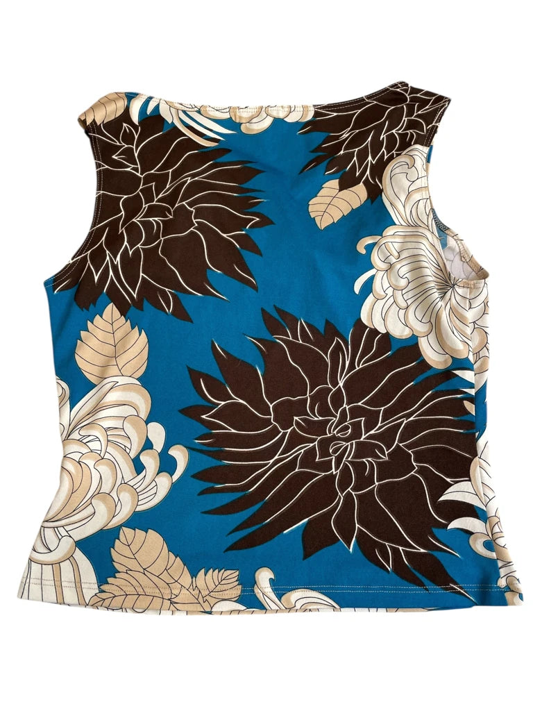 ocean garden – retro floral top (S)