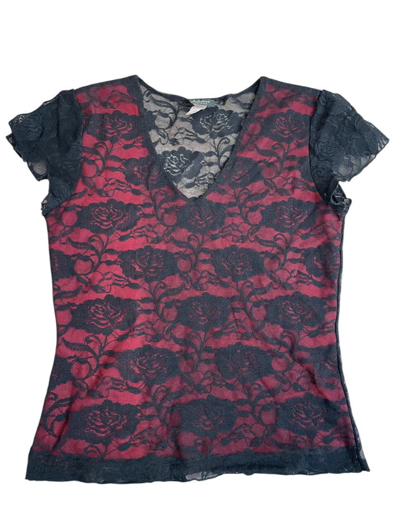 dark romance – mesh floral top (L)