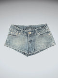 Seduction Light Wash Rolled Hem Denim Hotpants (S)